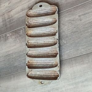 Vintage Cast Iron Aluminum Cornbread Pan  Rustic Decor Farmhouse